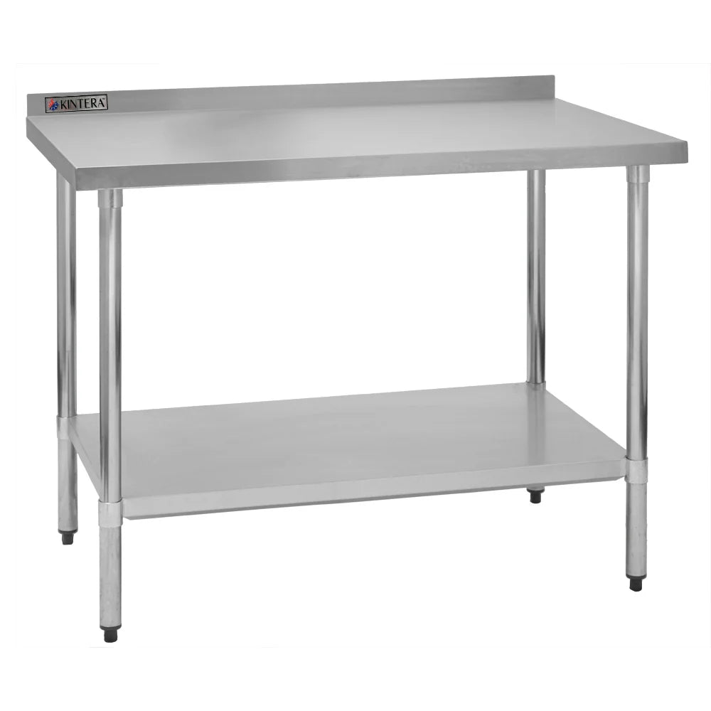 Kintera KEWT3084-2 Work Table w/ Backsplash, Stainless Steel Top, 84 x 30