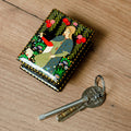 Handmade Lacquered Walnut Wood Jewelry Box with Poet Scene - Memories from the Poet